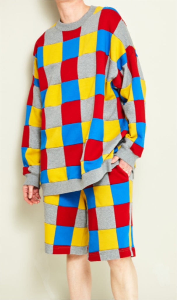 Hose bunte kleine Quadrate