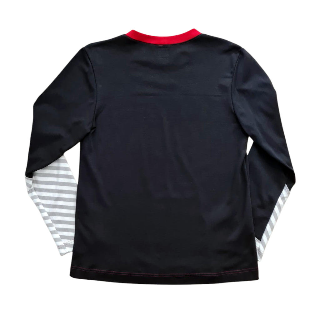 Longsleeve schwarz Streifen Einzelstück