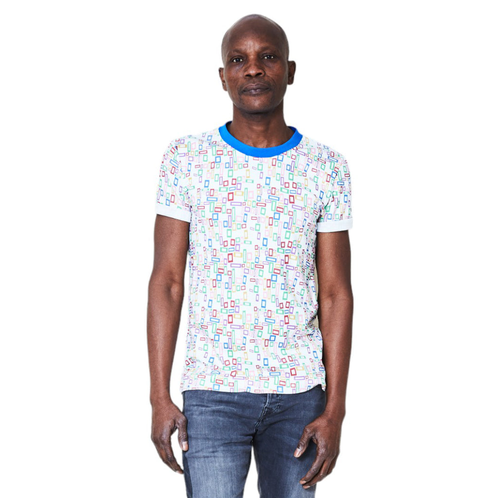 Unisex Shirt Vierecke schmal