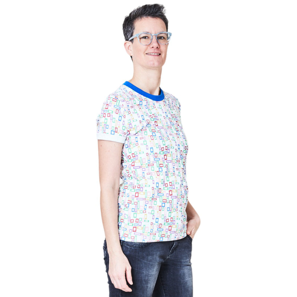 Unisex Shirt Vierecke schmal