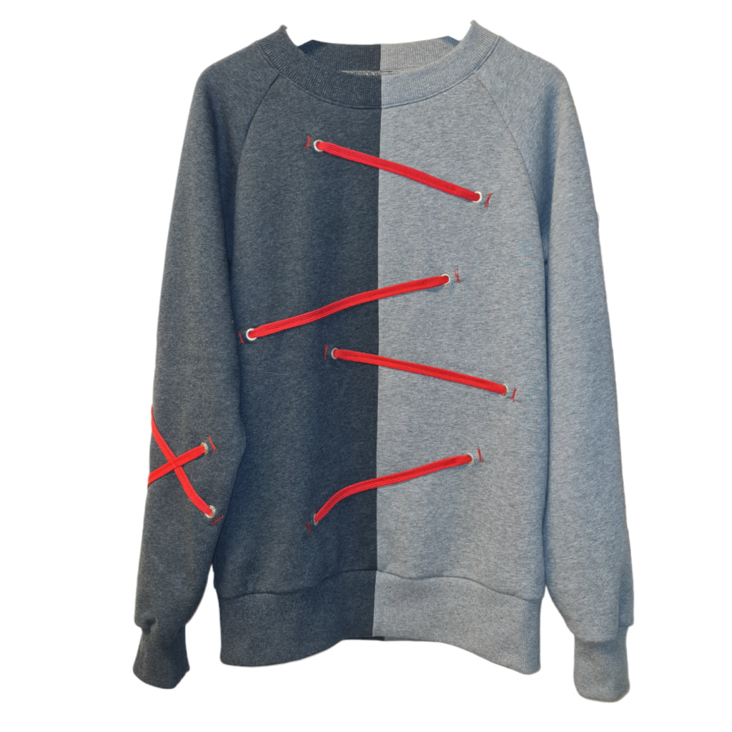 Pullover GrauGrauRot